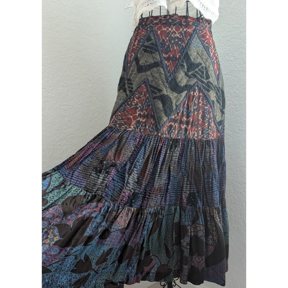 Boho Tiered Maxi Skirt in Multicolor